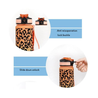 Vijolično-oranžna steklenica z leopardjim vzorcem - 1 l