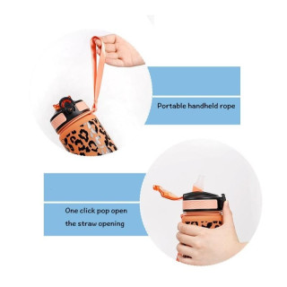 Vijolično-oranžna steklenica z leopardjim vzorcem - 1 l