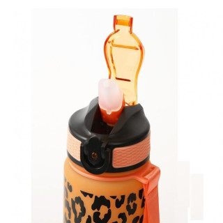 Oranžno-zelena steklenica z leopardjim vzorcem - 1 l