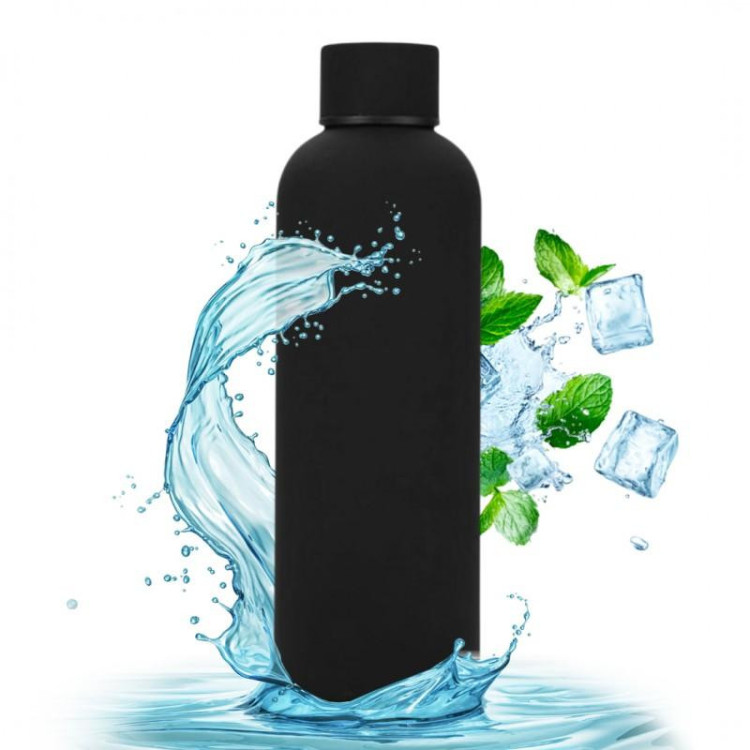 Črna termovka iz nerjavečega jekla - 500 ml