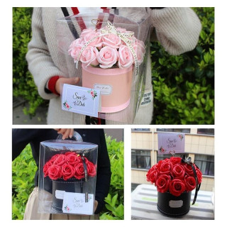 Škatla za rože iz rdečega mila