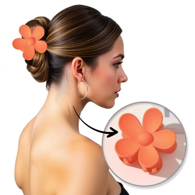 Oranžna sponka za lase