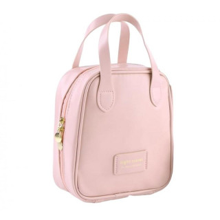 Roza kozmetična torbica z ročaji