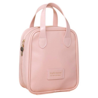 Roza kozmetična torbica z ročaji