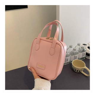 Roza kozmetična torbica z ročaji