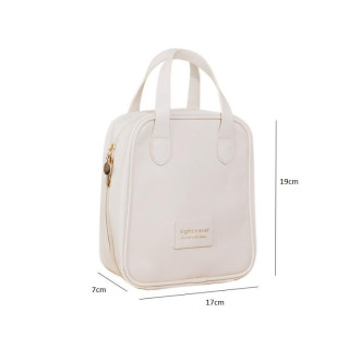 Roza kozmetična torbica z ročaji