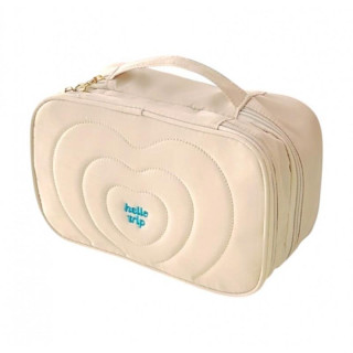 Krem prešita kozmetična torbica z ročajem