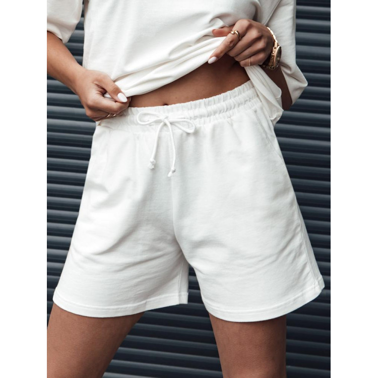 Ženske bele bombažne kratke hlače SY0331