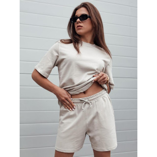 Ženske svetlo bež kratke hlače iz bombaža SY0329