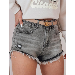 Dresne kratke hlače z obrabljenim vzorcem v sivi barvi SY0478