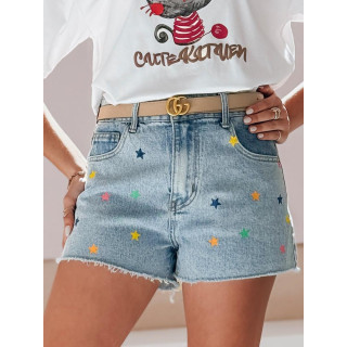 Ženske kavbojke s pisanimi zvezdicami SY0463