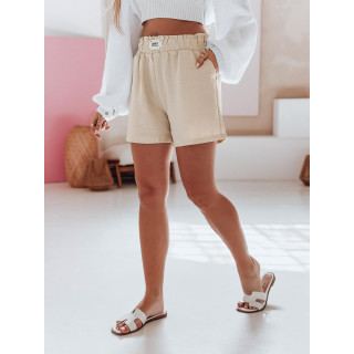 Bež ženske kratke hlače z elastičnim pasom SY0453