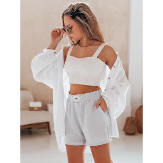 Ženske sive kratke hlače z elastičnim pasom SY0454