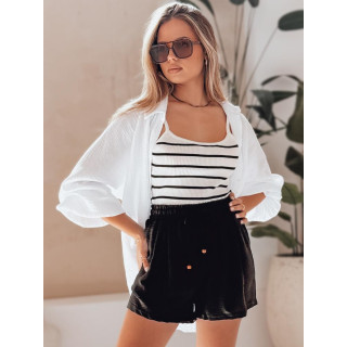 Ženske črne kratke hlače iz blaga SY0433