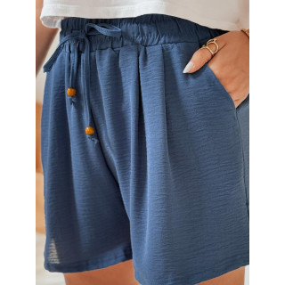 Ženske kratke hlače iz blaga v modri barvi SY0434