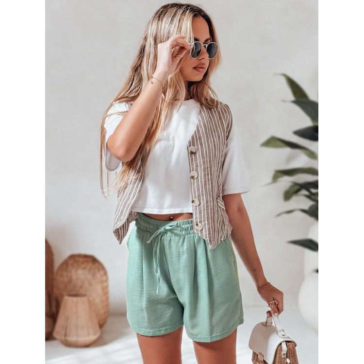Ženske zelene lanene kratke hlače SY0461