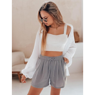 Ženske lanene kratke hlače v sivi barvi SY0460