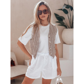 Ženske kratke hlače iz belega lana SY0462