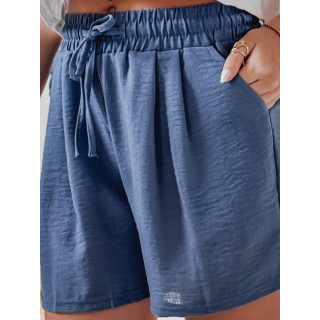 Ženske lanene kratke hlače v modri barvi SY0459