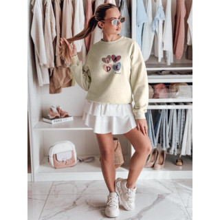 Svetlo zelena ženska jopa s srčki BY1460