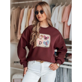 Ženska bordo jopa s srčki BY1458