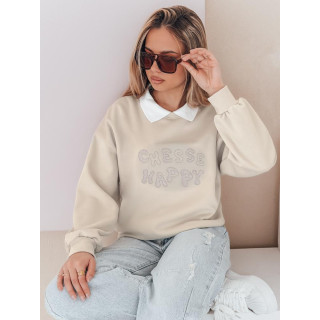 Ženska bež jopa z ovratnikom BY1483