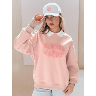 Roza ženska jopa z ovratnikom BY1486