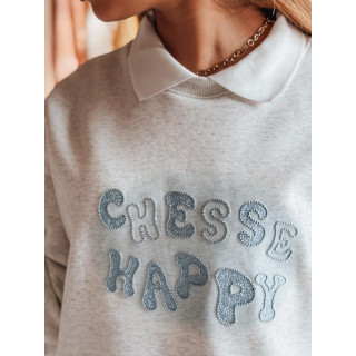 Ženska siva jopa z ovratnikom BY1485