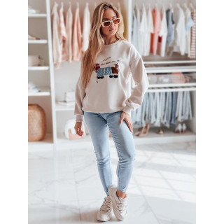 Ženska bež jopa z vezenjem psa BY1481