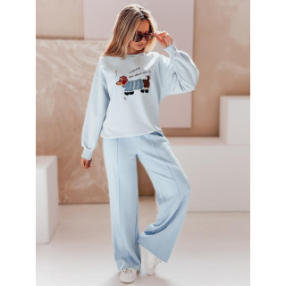 Svetlo modra ženska jopa z vezenino psa BY1479