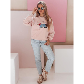 Ženska roza jopa z vezenjem psa BY1482