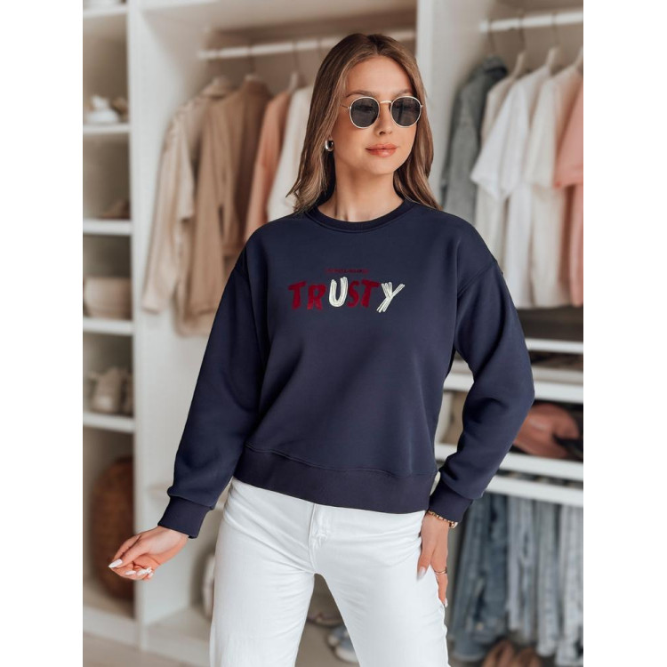 Ženska temno modra jopa z vezenjem BY1410