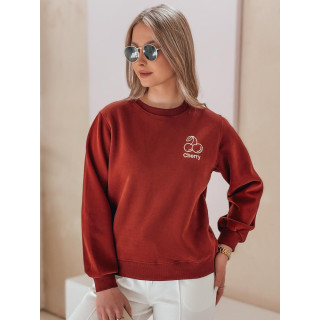 Ženska jopa z opečnato barvo in vezenjem BY1398