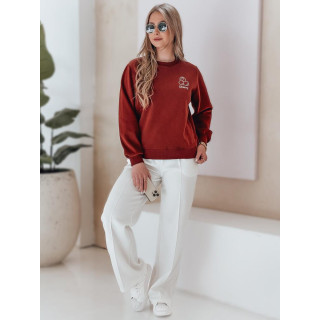 Ženska jopa z opečnato barvo in vezenjem BY1398