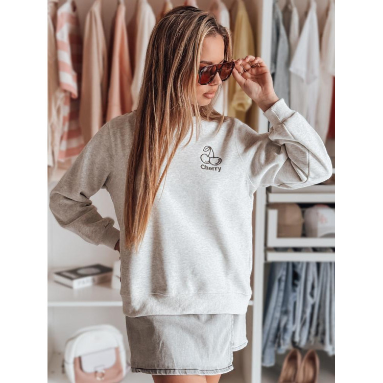 Siva ženska jopa z vezenjem BY1402