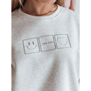 Ženska siva jopa z vezenjem BY1517