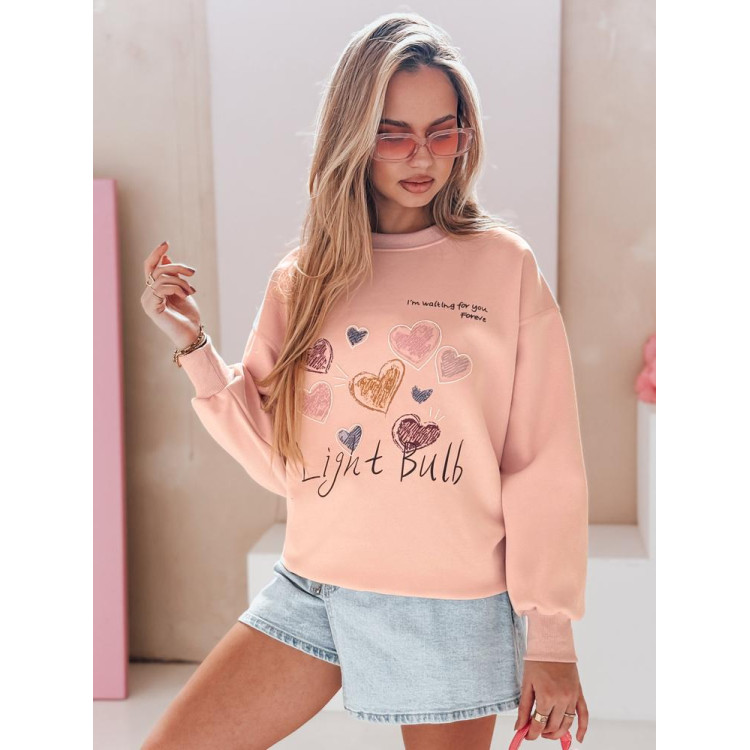 Roza ženska jopa s potiskom BY1500