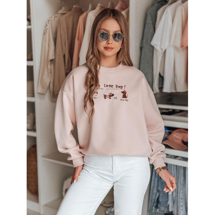 Roza ženska jopa z vezenimi jazbečarji BY1497