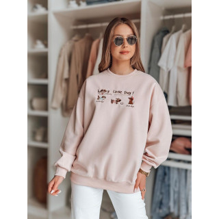 Roza ženska jopa z vezenimi jazbečarji BY1497