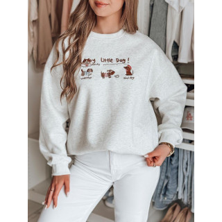 Ženska siva jopa z vezenimi jazbečarji BY1499