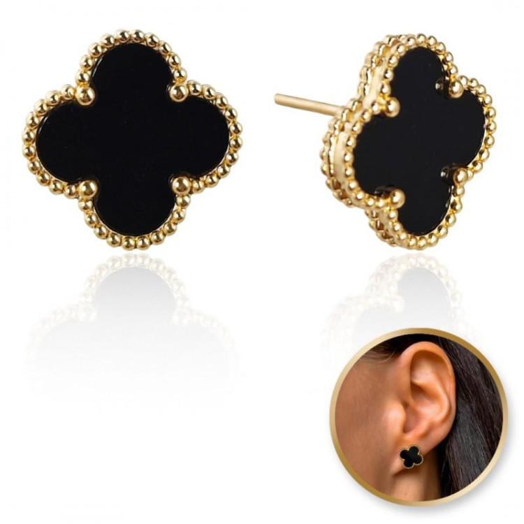 Črni ženski uhani iz kirurškega jekla