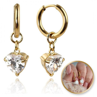 Pozlačeni uhani s srčki