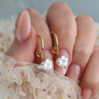 Pozlačeni uhani s srčki