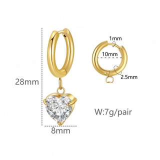 Pozlačeni uhani s srčki