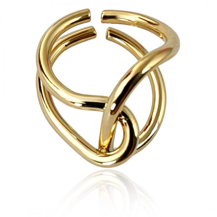 Ženski nastavljiv pozlačen prstan