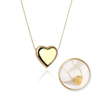 Pozlačena ogrlica z obeskom v obliki srca