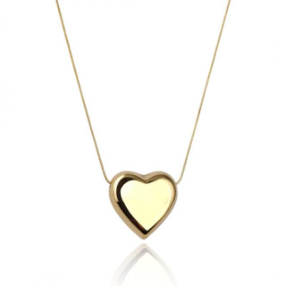 Pozlačena ogrlica z obeskom v obliki srca