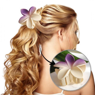 Mat kremno-vijolična sponka za lase - cvet