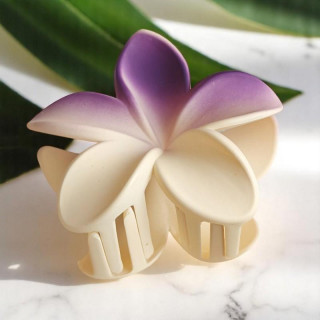 Mat kremno-vijolična sponka za lase - cvet