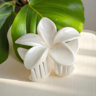 Sponka za lase iz marmorne slonovine - cvet za lase